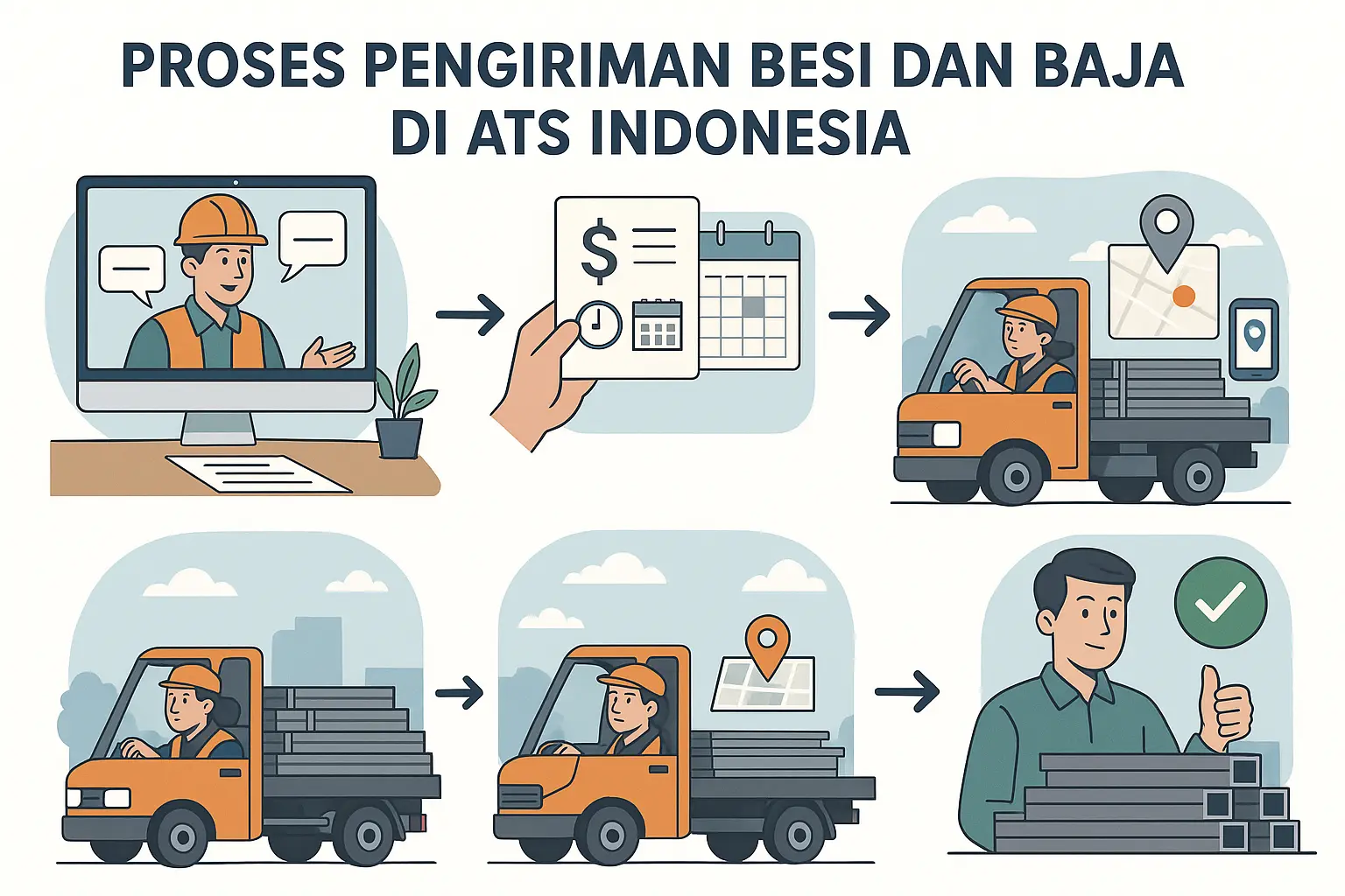 Proses Pengiriman Besi dan Baja di ATS